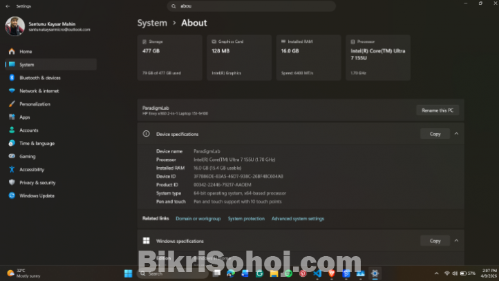HP Envy x360 FE100 Ultra 7 155U 14th gen (Ultrabook)